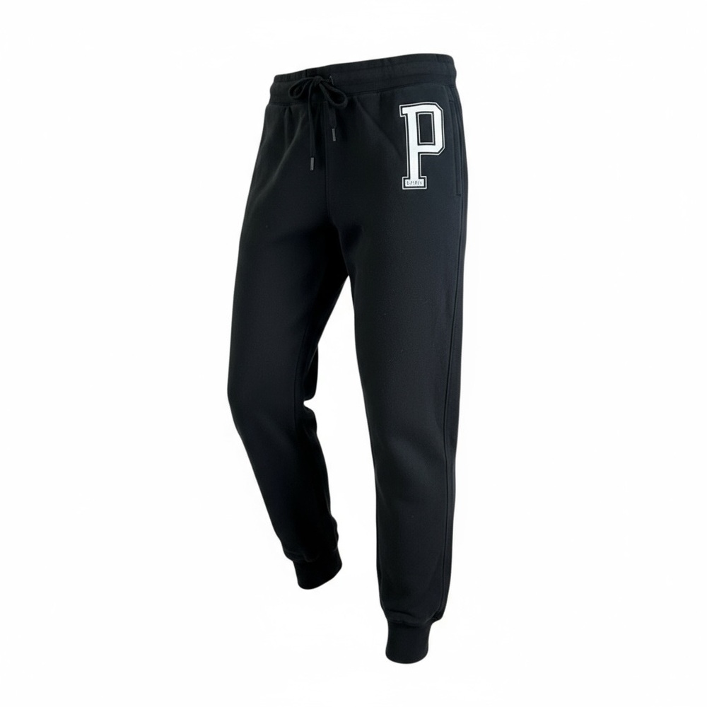 Victoria’s Secret PINK black medium joggers drawcord adjustable waist white P